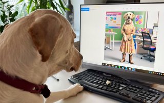 Unser Agenturhund Pippa generiert ein KI Bild